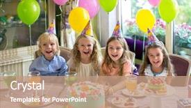  Presentation with children birthday - Amazing presentation theme having children at a birthday party backdrop and a coral colored foreground