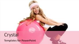  Presentation with pink disco ball - Beautiful presentation theme featuring children at gym with pilates backdrop and a coral colored foreground