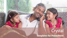  Presentation with home care - Colorful slide set enhanced with children at home asian india backdrop and a coral colored foreground