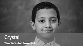  Presentation with school children - Slides with children at school classroom background and a gray colored foreground