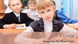  Presentation with school children - Presentation with children-at-school-during background and a coral colored foreground