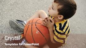  Presentation with basketball - Cool new presentation theme with lone gull sits on a stone backdrop and a tawny brown colored foreground