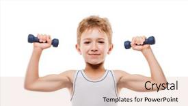  Presentation with sport - Cool new slide deck with children athlete - beauty smiling sport child boy backdrop and a lemonade colored foreground
