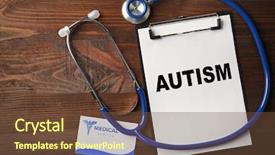  Presentation with autism children - Colorful slide deck enhanced with children autism concept clipboard backdrop and a tawny brown colored foreground