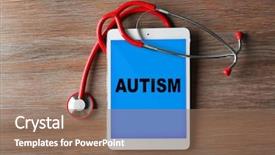  Presentation with autism children - PPT layouts having children autism concept red stethoscope background and a coral colored foreground