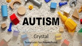  Presentation with autism children - Slide deck featuring children autism concept set background and a coral colored foreground