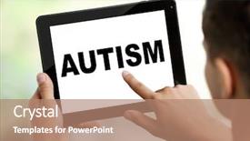  Presentation with autism children - Slide deck featuring children autism concept young man background and a coral colored foreground