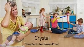  Presentation with parent children - Presentation theme having children bad manners behaviour background and a coral colored foreground