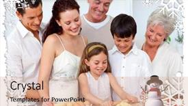  Presentation with christmas baking - Presentation featuring children baking against christmas theme background and a coral colored foreground