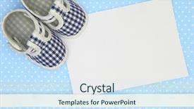  Presentation with baptism - Slides consisting of children baptism - baby shoes and blank card background and a sky blue colored foreground