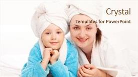  Presentation with year in review - Amazing slides having children bath - beautiful young mother and her backdrop and a cream colored foreground