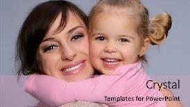  Presentation with displaying a happy mother cudd - Beautiful presentation featuring children bath - happy smiling young mother hugs backdrop and a lemonade colored foreground