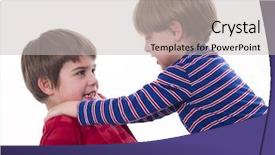  Presentation with children behavior - Amazing PPT theme having children behavior - brothers fighting backdrop and a light gray colored foreground