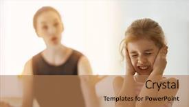  Presentation with behavior - Presentation design consisting of children behavior - mother scolds her child background and a coral colored foreground