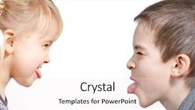  Presentation with behavior - Beautiful slide set featuring children behavior - sister and brother stick backdrop and a white colored foreground