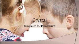  Presentation with sister - Beautiful PPT theme featuring children behavior - sister and brother stick backdrop and a lemonade colored foreground