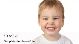  Presentation with baby smile - Theme featuring children behavior - smile baby isolated background and a white colored foreground