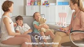  Presentation with behavior - Colorful PPT layouts enhanced with children behavior - young child psychologist working backdrop and a coral colored foreground