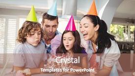  Presentation with children birthday - Presentation theme consisting of children blowing candles on birthday background and a coral colored foreground