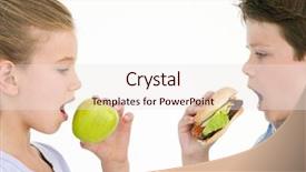  Presentation with sister - Cool new presentation theme with children boy girls - sister eating apple by brother backdrop and a sky blue colored foreground