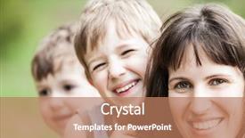  Presentation with mother and sons - PPT theme enhanced with children boy girls - smiling mother and little sons background and a  colored foreground