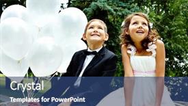  Presentation with bride - Beautiful slides featuring children bride and groom backdrop and a ocean colored foreground