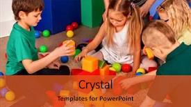  Presentation with develop - Amazing presentation design having children building blocks in kindergarten backdrop and a red colored foreground