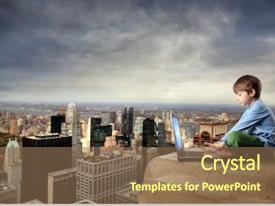 Children Business Child With Laptop PPT template 71 | CrystalGraphics