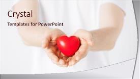  Presentation with heart hands - Presentation theme having children cardiology - close up of man hands background and a lemonade colored foreground