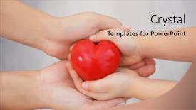  Presentation with woman child - Cool new presentation theme with children cardiology - hands of child and adult backdrop and a lemonade colored foreground