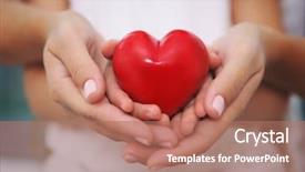 Presentation with woman child - Beautiful theme featuring children cardiology - hands of child and adult backdrop and a coral colored foreground