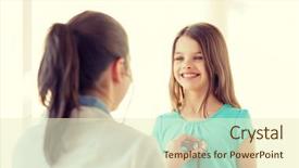  Presentation with child healthcare - Presentation theme with children cardiology - healthcare child and medical concept background and a cream colored foreground