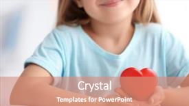  Presentation with hands heart - Theme consisting of children cardiology - little girl holding heart background and a coral colored foreground