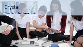  Presentation with teacher - Audience pleasing presentation consisting of children carpet reading - senior teacher conducting lesson backdrop and a sky blue colored foreground