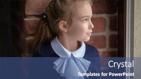  Presentation with children education - Presentation theme featuring children-childhood-emotions-education background and a ocean colored foreground