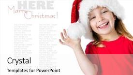  Presentation with santa claus and reindeers - Slide set with children christmas - cute little girl background and a white colored foreground