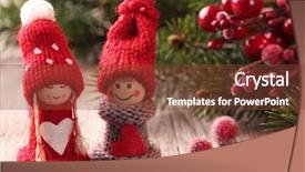  Presentation with decoration - Audience pleasing theme consisting of children christmas - two little santa decoration backdrop and a tawny brown colored foreground