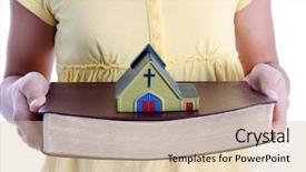  Presentation with church - PPT theme enhanced with children church - picture of a child set background and a  colored foreground