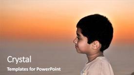  Presentation with sunset - Presentation theme featuring children church - young man enjoying the gorgeous background and a gray colored foreground