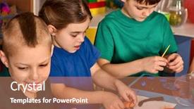  Presentation with diverse kids - Audience pleasing presentation design consisting of children class teacher teaches kids backdrop and a coral colored foreground