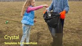  Presentation with children triathlon - Cool new PPT layouts with children cleaning scavenge children collect backdrop and a tawny brown colored foreground