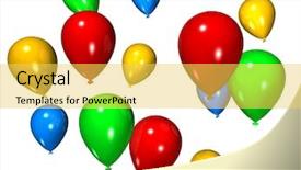  Presentation with hotair balloons - Presentation theme consisting of children clip art - colored balloons background and a yellow colored foreground