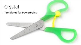  Presentation with school data privacy - Beautiful theme featuring children clip art - green child scissors for school backdrop and a white colored foreground