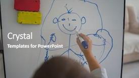  Presentation with canvas - Cool new PPT layouts with children clip art - little boy painting and drawing backdrop and a gray colored foreground