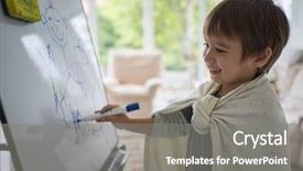  Presentation with canvas - Amazing slide deck having children clip art - little kid painting and drawing backdrop and a gray colored foreground