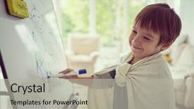  Presentation with airport boarding board - Theme having children clip art - little kid painting and drawing background and a light gray colored foreground