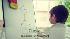  Presentation with airport boarding board - Slide set featuring children clip art - little kid painting and drawing background and a  colored foreground