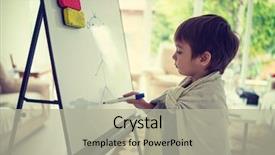  Presentation with canvas - Slide set enhanced with children clip art - little kid painting and drawing background and a  colored foreground