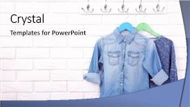  Presentation with children - PPT theme consisting of children clothes on hangers background and a pink colored foreground