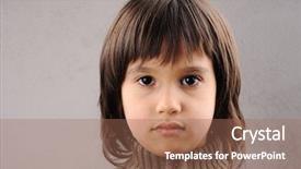  Presentation with faces - Slide set enhanced with children collage - one kid - many faces background and a coral colored foreground